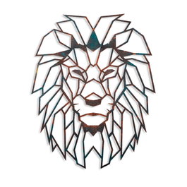 Wallity Lion - 2 Escultura de pared de metal multicolor